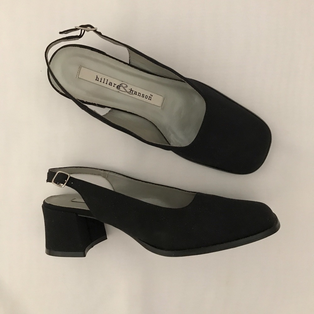 SOLD — *HP* NWOT Hillard & Hanson Black Closed Toe Block Heels - Picture 2 of 7